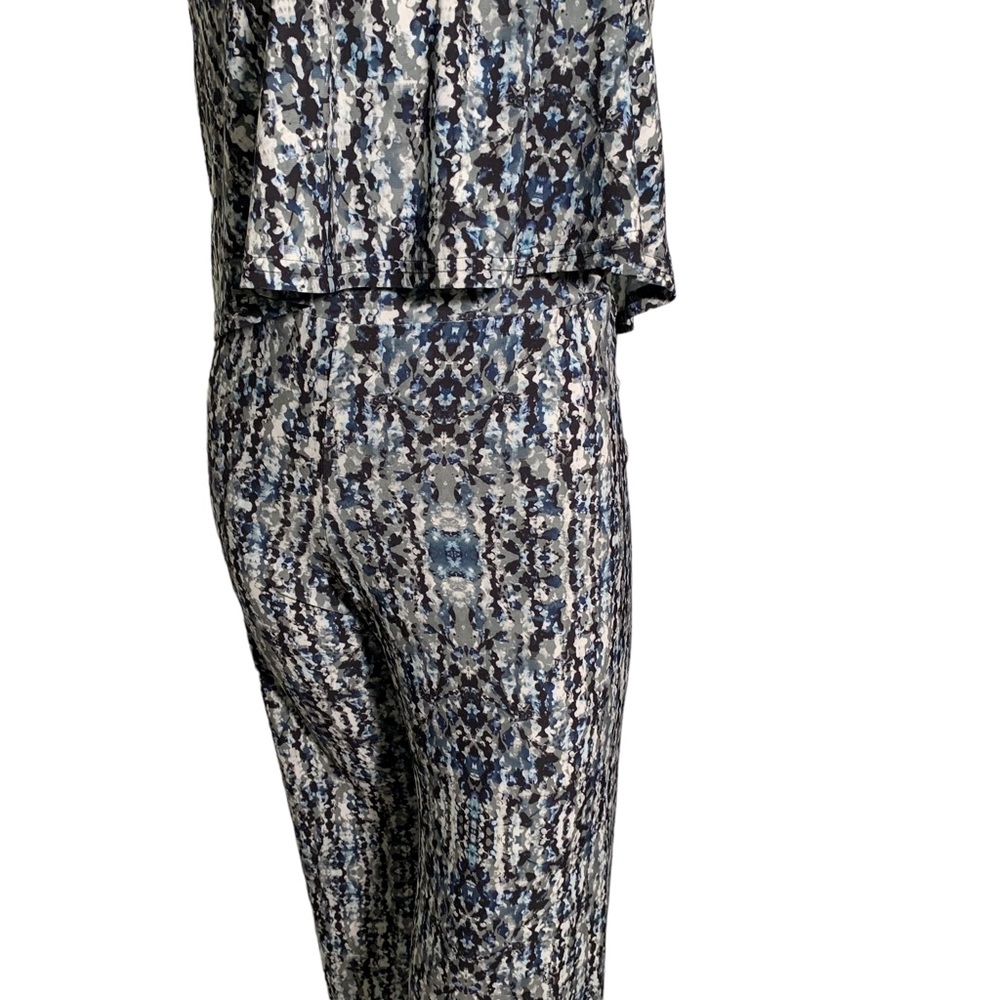 NEW! Deborah Viereck women’s XS jumpsuit printed stretch ruffle top sleeveless - Picture 5 of 10